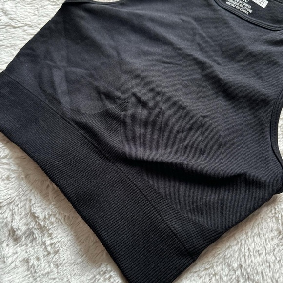 Black crop top with a semi open back - Picture 2 of 3